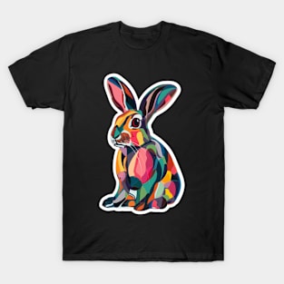 Abstract Rabbit Vector Design T-Shirt